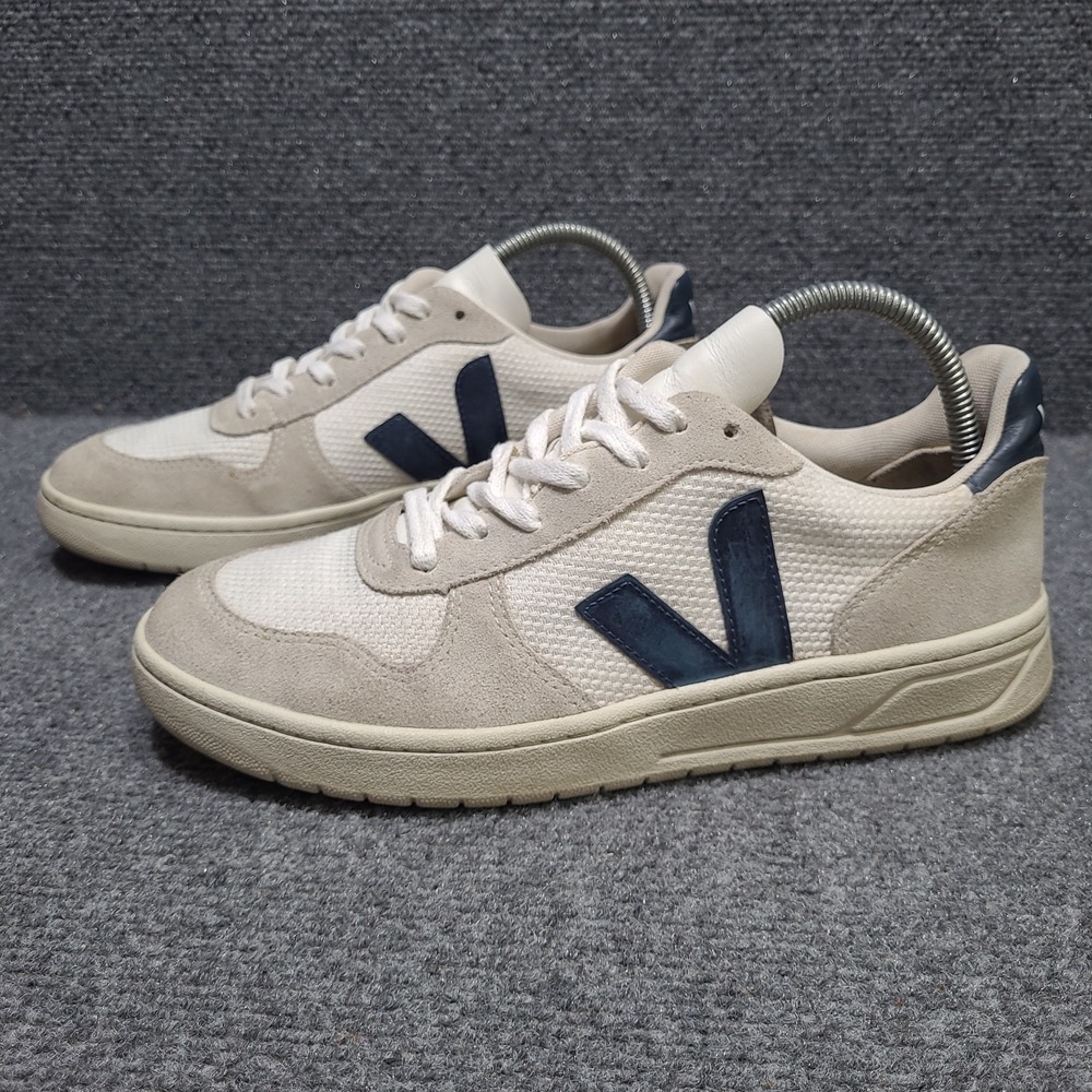 VEJA V-10 B-Mesh Womens Size US 10 / Mens 8 EU 41 White Beige Nautico Sneakers